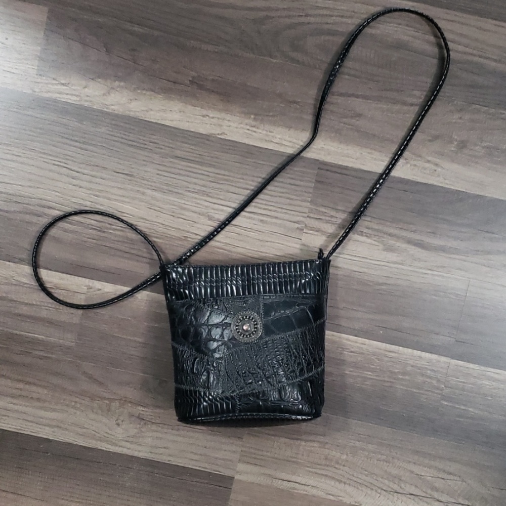 Black mini purse with long strap